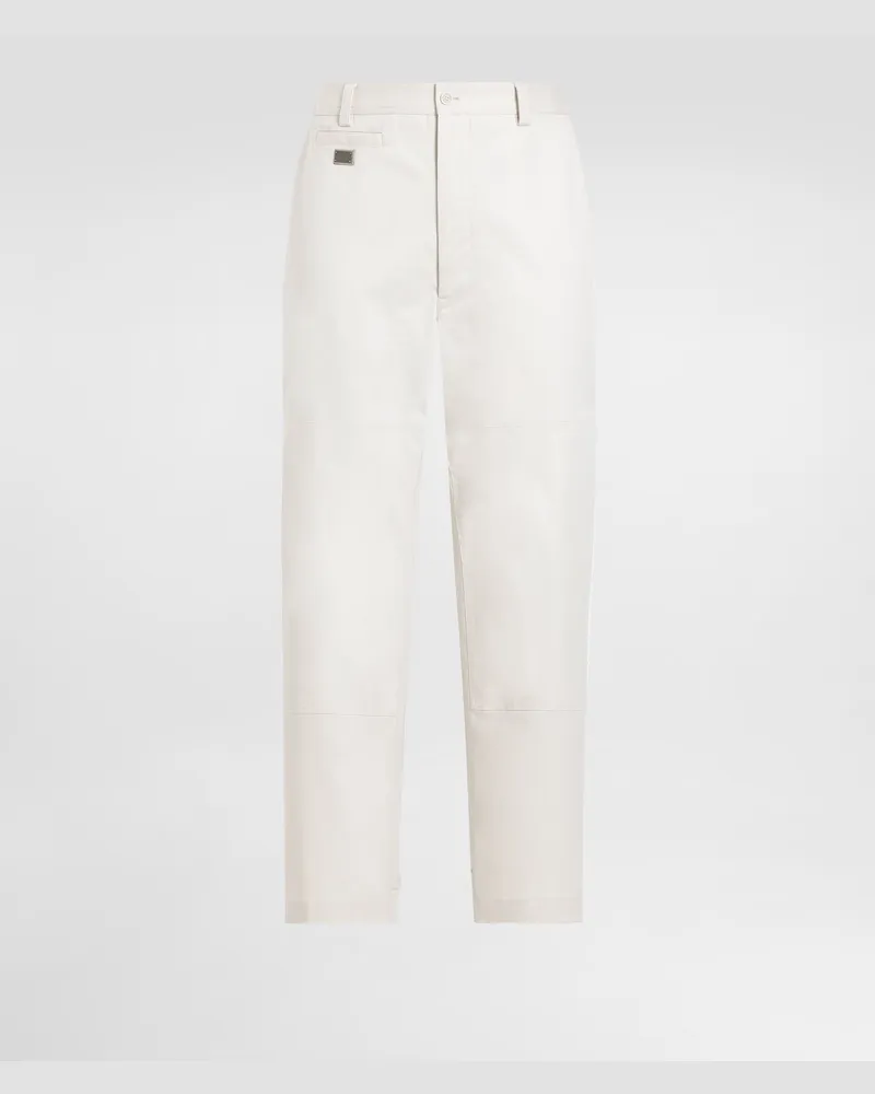 Dolce & Gabbana Cargohose Aus Baumwolle Mit Plakette - Mann Hosen Und Shorts Beige Beige