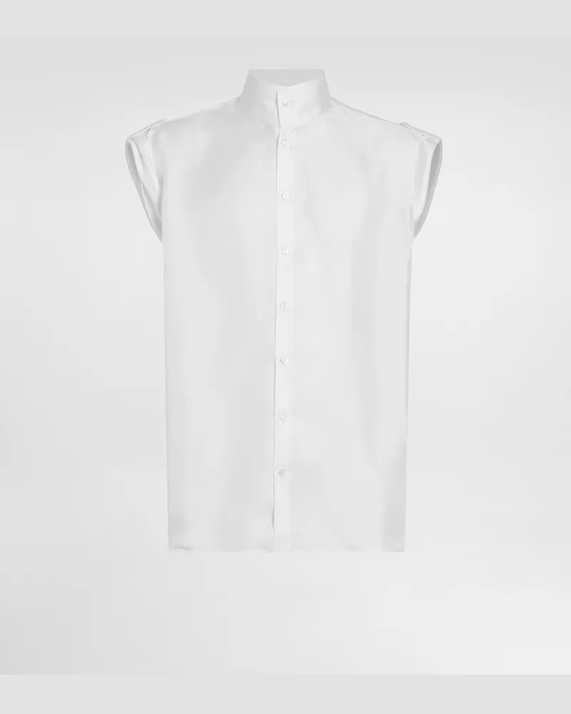 Dolce & Gabbana Hawaiihemd Aus Seidentwill - Mann Hemden Wei Weiss
