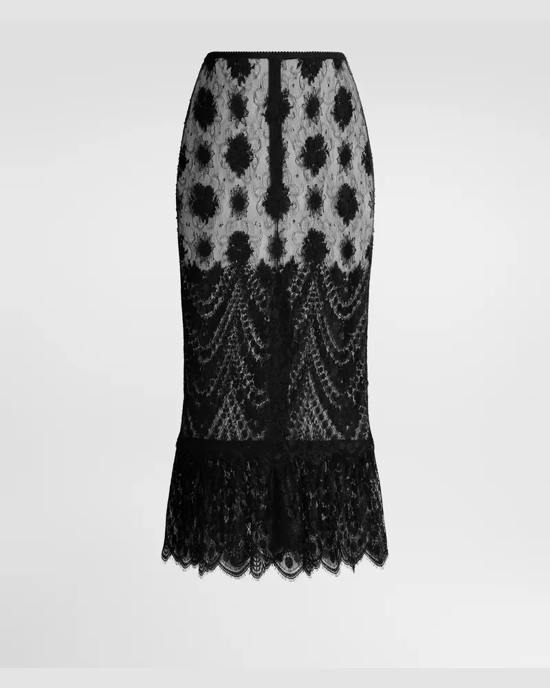Dolce & Gabbana Rock Aus Chantilly-spitze - Frau Collection Schwarz Schwarz
