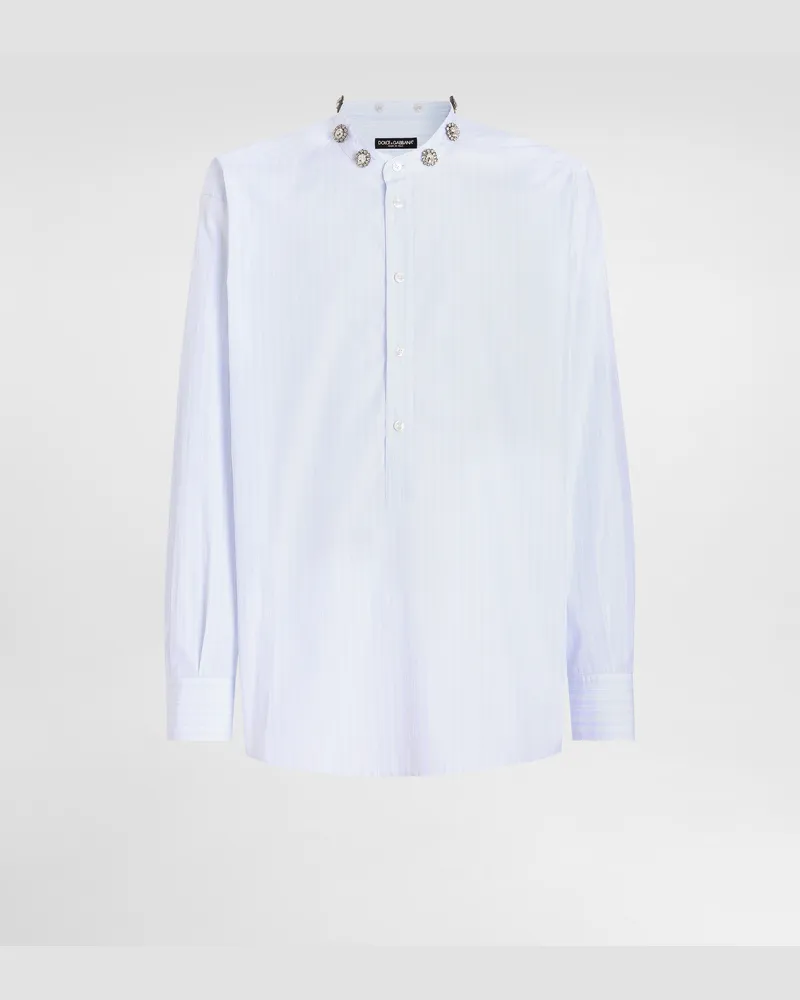 Dolce & Gabbana Baumwollhemd Mit Schmuckdetail - Mann Hemden #n/d Mehrfarbig