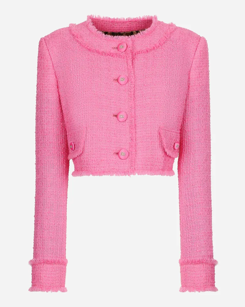 Dolce & Gabbana Kurzjacke Aus Raschel-tweed - Frau Blazer Rosa Rosa