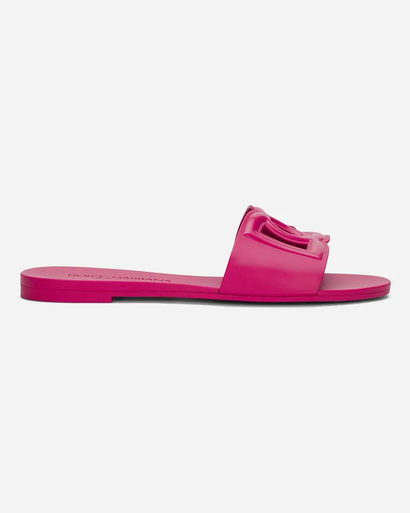 Dolce & Gabbana Badepantolette Aus Gummi - Frau Pantoletten Und Mules Fuchsia Gummi Fuchsia