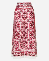 Dolce & Gabbana Culotte-Hose aus Popeline Majolika-Print Mehrfarbig