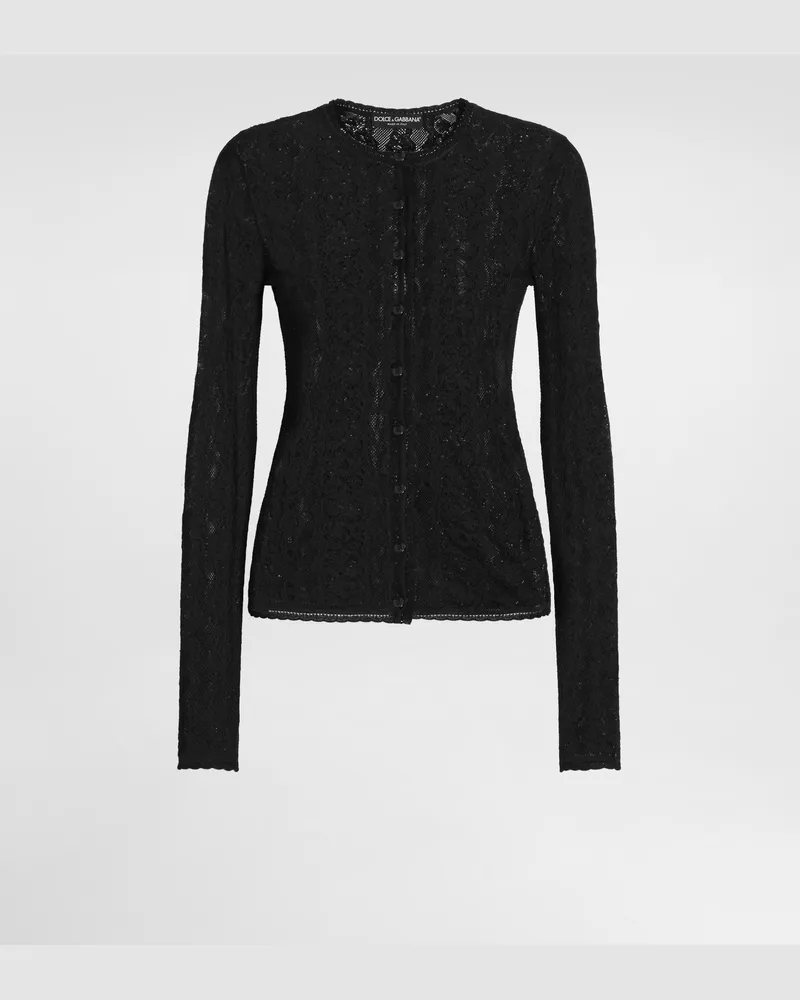 Dolce & Gabbana Cardigan Aus Spitze - Frau Strickwaren Schwarz Schwarz