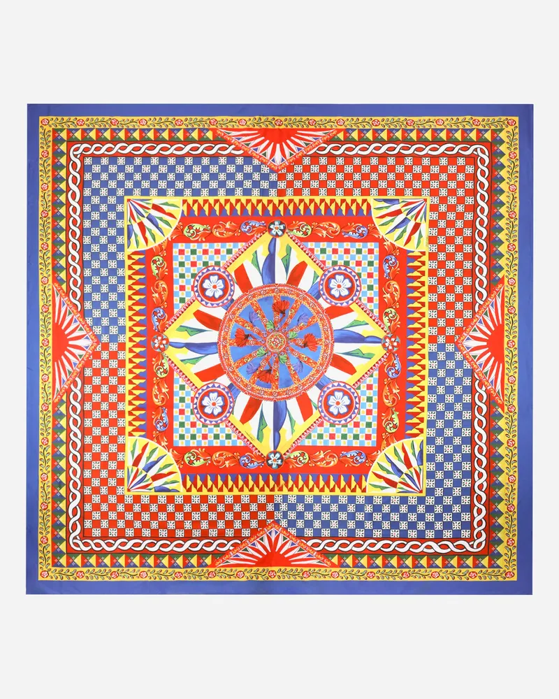 Dolce & Gabbana Cotton Sateen Fitted Sheet - Bettwäsche Multicolor Multicolor