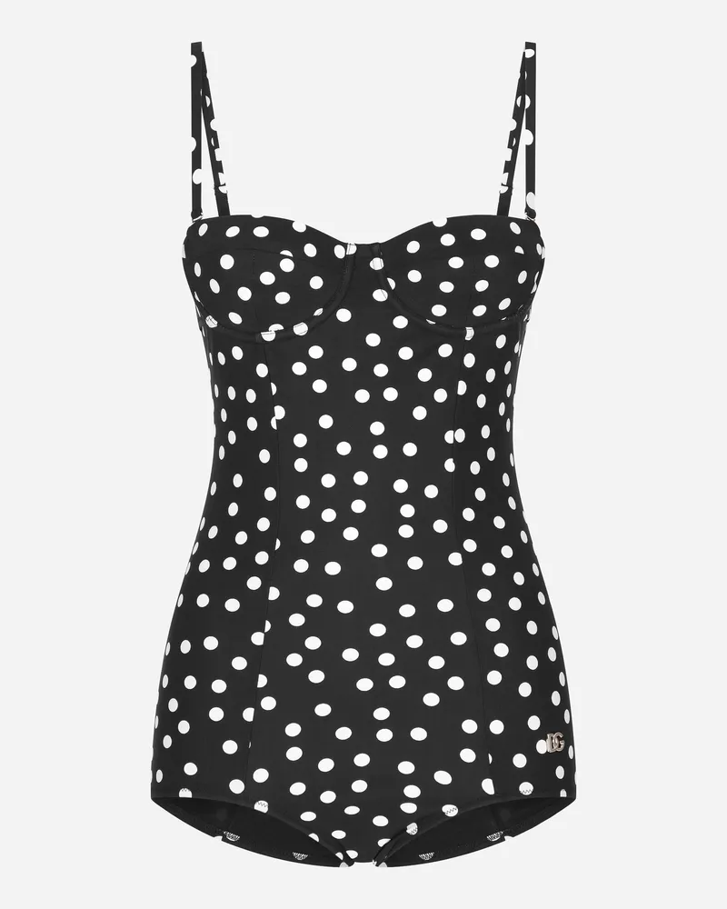 Dolce & Gabbana Balconette-badeanzug Punkteprint - Frau Bademode Drucken Drucken