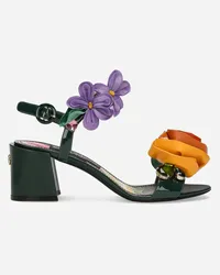 Dolce & Gabbana Sandalette aus Lackleder Grün