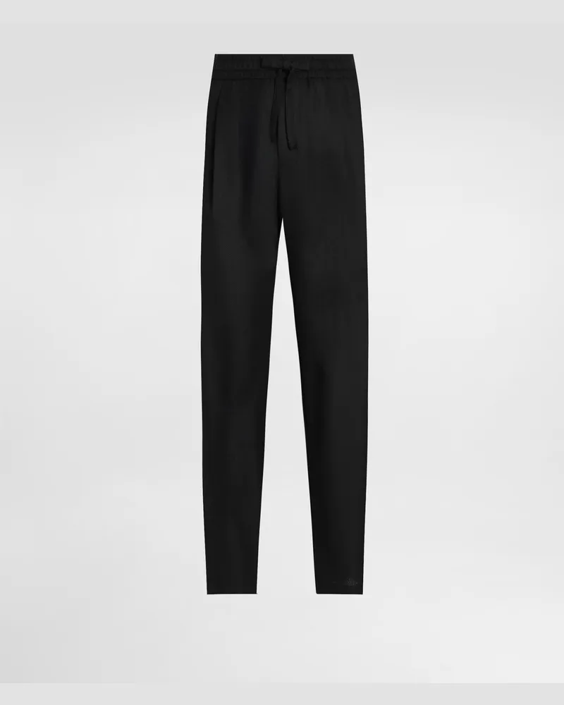 Dolce & Gabbana Jogginghose Aus Wolle, Stückgefärbt - Mann Hosen Und Shorts Schwarz Schwarz