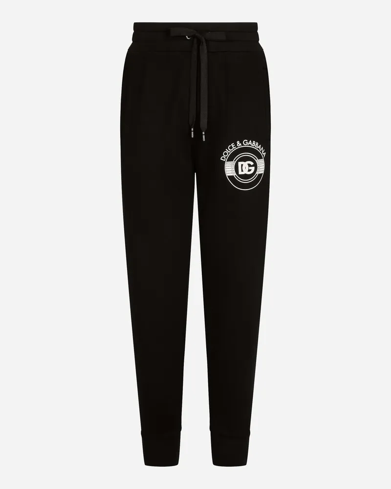 Dolce & Gabbana Jogginghose Aus Jersey Dg-logoprint - Mann Hosen Und Shorts Schwarz Jersey Schwarz