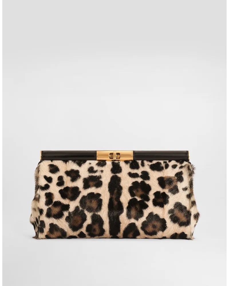 Dolce & Gabbana Marlene Shoulder Bag In Leo Kid Leather - Frau Collection Multicolor Multicolor