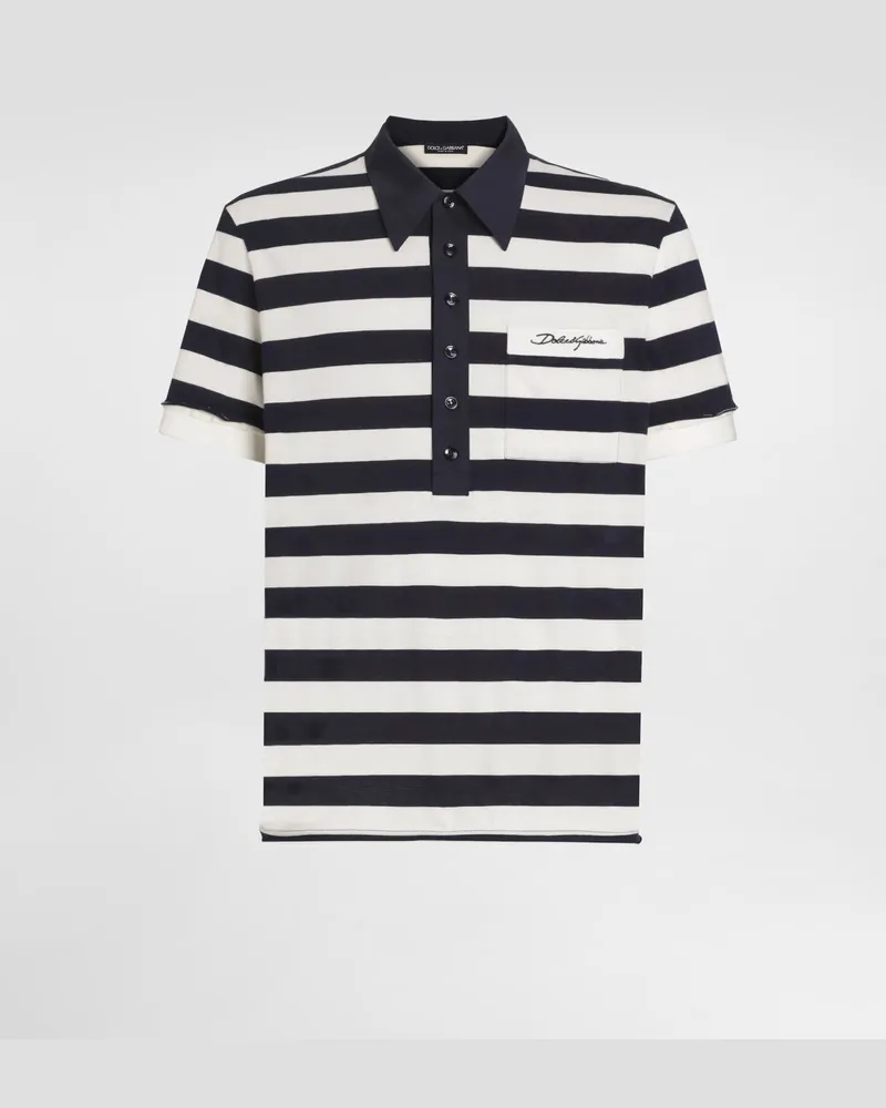 Dolce & Gabbana Polohemd Aus Jersey In Streifenoptik - Mann T-shirts Und Polos #n/d Multicolor