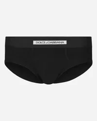 Dolce & Gabbana Midi-Slip bielastischer Baumwolljersey Schwarz