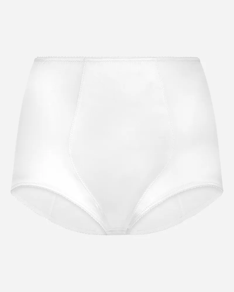 Dolce & Gabbana Satin High-waisted Panties - Frau Unterwäsche Wei Weiss