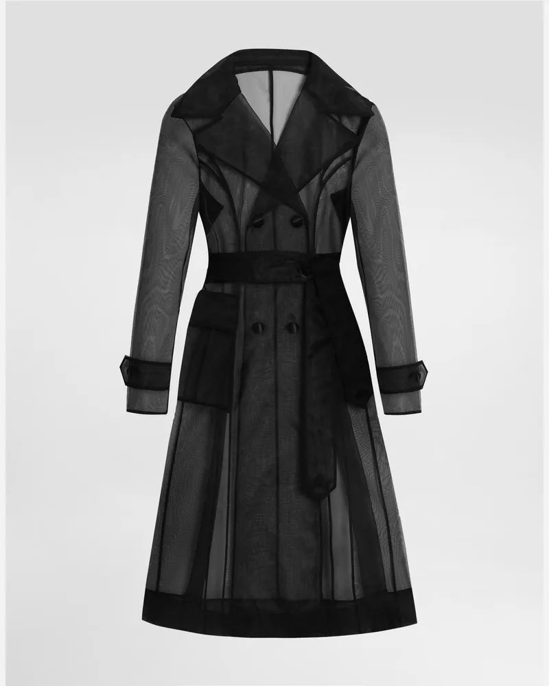 Dolce & Gabbana Trenchcoat Aus Technischem Organza - Frau Mäntel Und Jacken Schwarz Schwarz