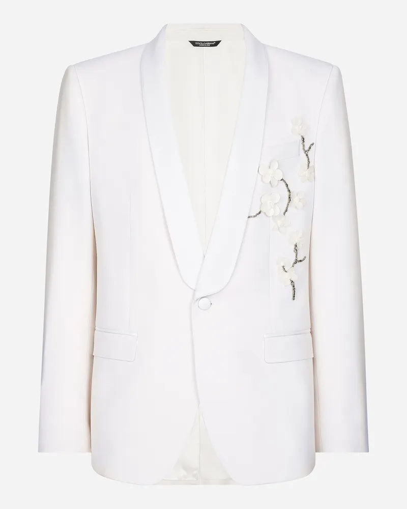 Dolce & Gabbana Einreihige Jacke Martini Mit Stickerei - Mann Anzüge Und Blazer Mehrfarbig White