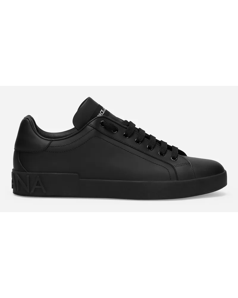 Dolce & Gabbana Sneaker Portofino aus Kalbsleder Schwarz