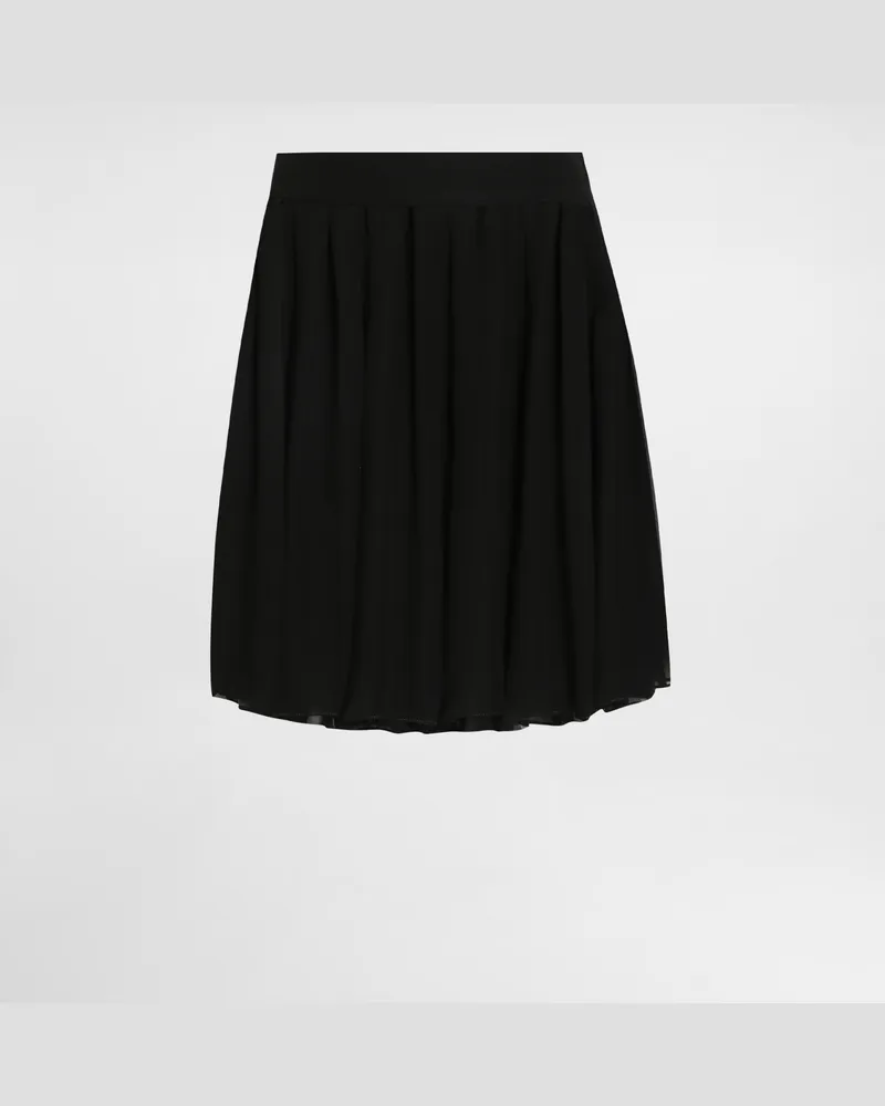Dolce & Gabbana Rock Aus Plissiertem Chiffon - Frau Röcke Schwarz Schwarz