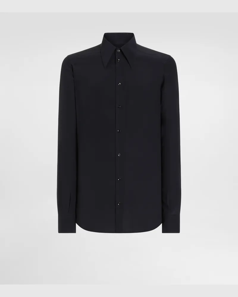 Dolce & Gabbana Hemd Aus Crêpe De Chine In Gold - Mann Hemden Blau Blau
