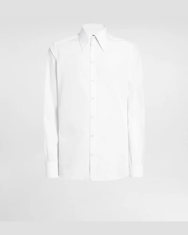 Dolce & Gabbana Gold Poplin Shirt - Mann Hemden Wei White