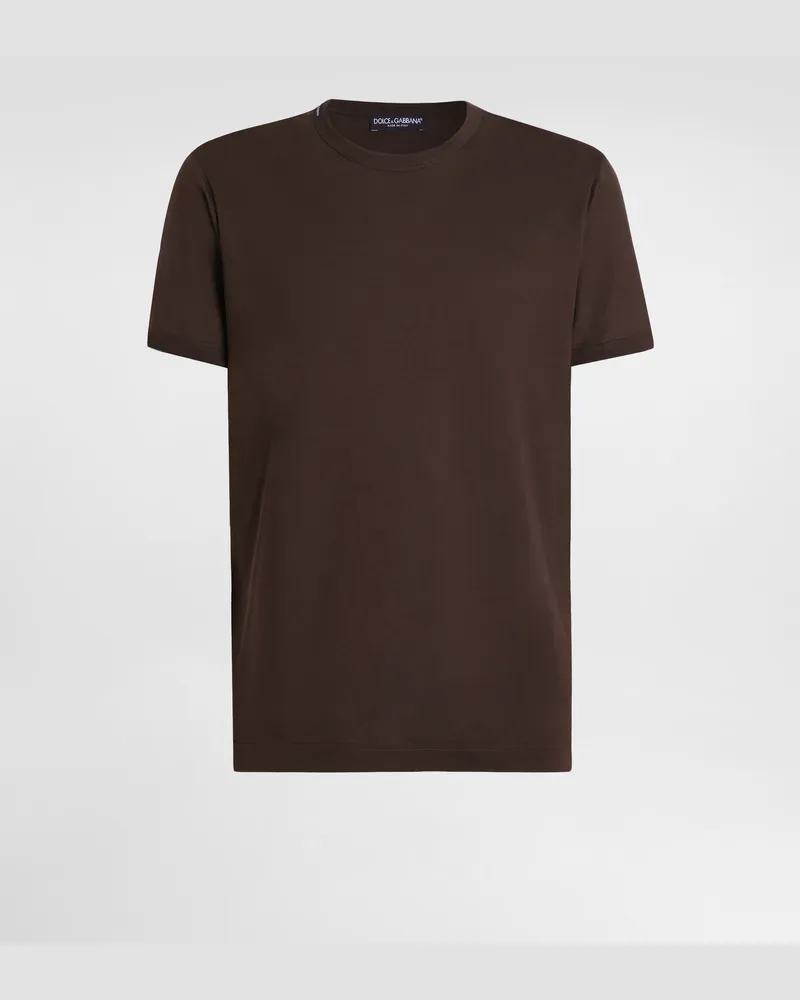 Dolce & Gabbana T-shirt Aus Baumwolle - Mann T-shirts Und Polos Braun Baumwolle Braun