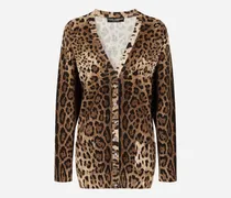 Cardigan Aus Kaschmir Leoprint - Frau Strickwaren Animalprint Kaschmir