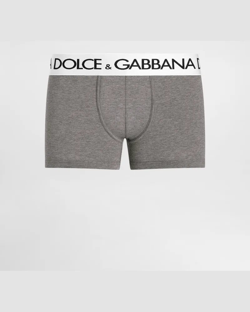 Dolce & Gabbana Boxershorts Regular Baumwolljersey Bi-elastisch - Mann Unterwäsche Und Loungewear Grau Baumwolle Grau