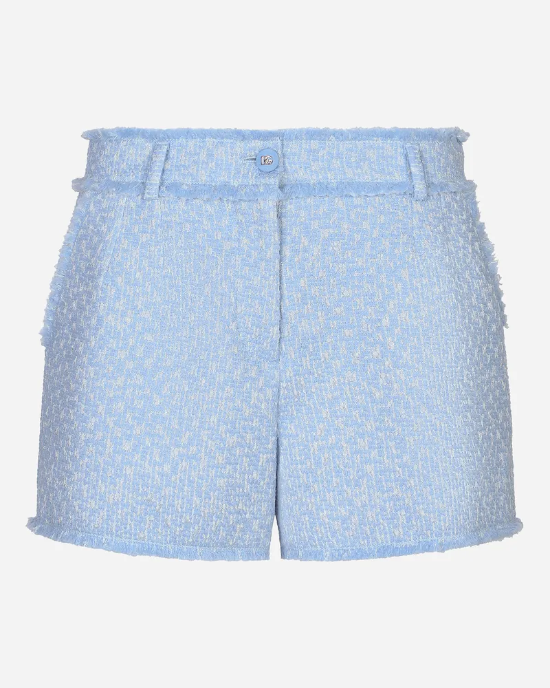 Dolce & Gabbana Shorts Aus Raschel-tweed - Frau Hosen Und Shorts Hellblau Hellblau