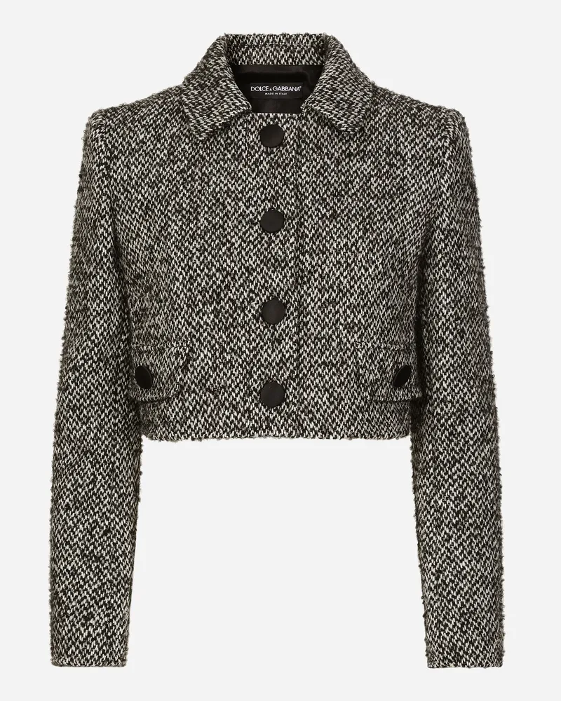 Dolce & Gabbana Kurze Jacke Aus Feinem Wolltweed - Frau Mäntel Und Jacken Mehrfarbig Mehrfarbig