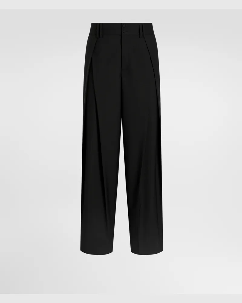 Dolce & Gabbana Hose Aus Wollpanama - Mann Hosen Und Shorts Schwarz Schwarz