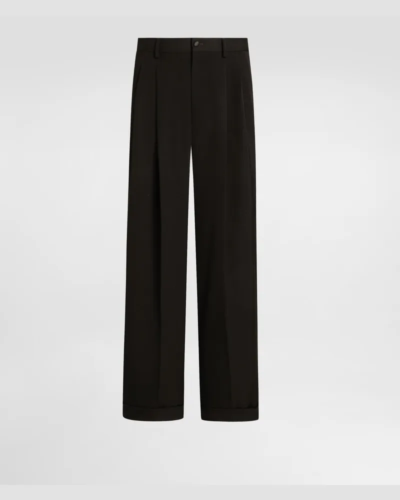 Dolce & Gabbana Wool Gabardine Trousers - Mann Hosen Und Shorts Schwarz Wolle Black