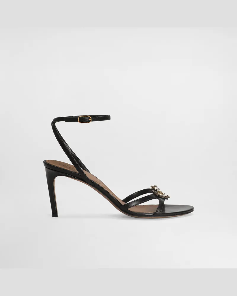 Dolce & Gabbana Devotion Calfskin Sandals - Frau Sandalen Und Wedges Schwarz Schwarz