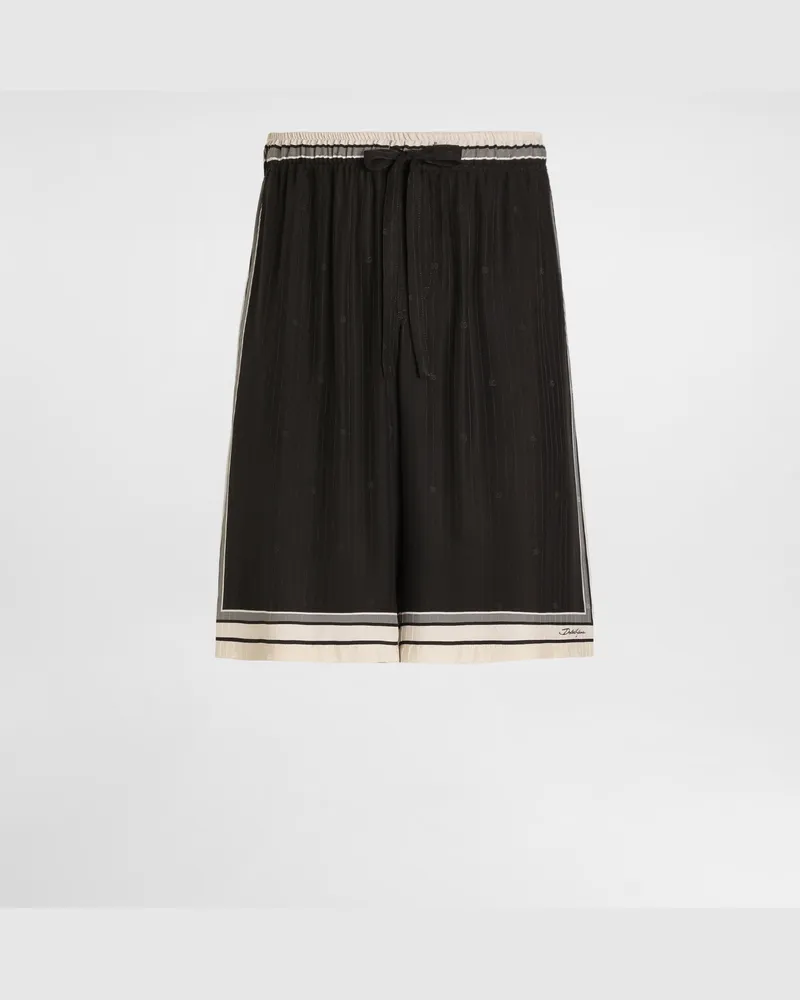 Dolce & Gabbana Logo And Stripe-print Vanity Silk Bermuda Shorts - Mann Hosen Und Shorts Multicolor Multicolor