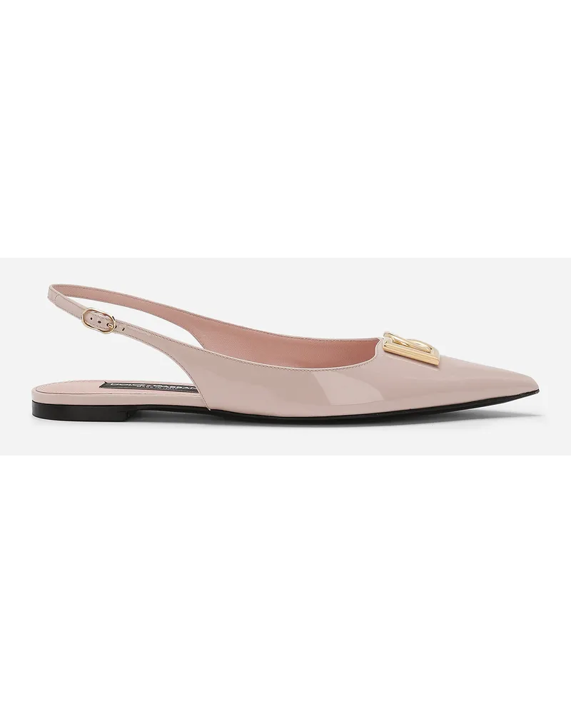 Dolce & Gabbana Slingback aus glänzendem Kalbsleder Rosa