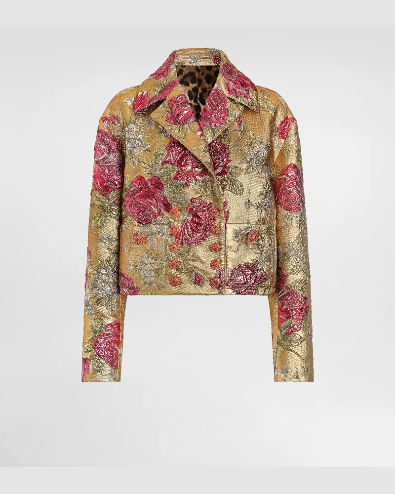 Dolce & Gabbana Double-breasted Jacket In Floral Jacquard - Frau Blazer Mehrfarbig Multicolor