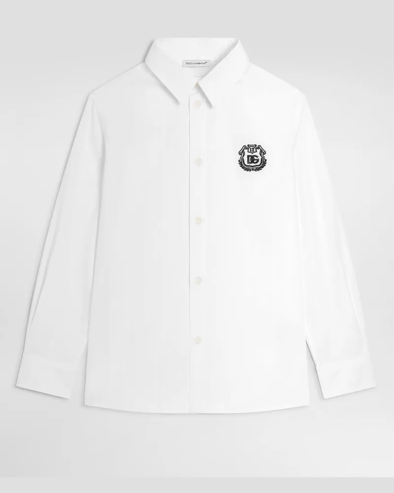 Dolce & Gabbana Hemd Aus Popeline Mit Logo - Mann Collection Wei 