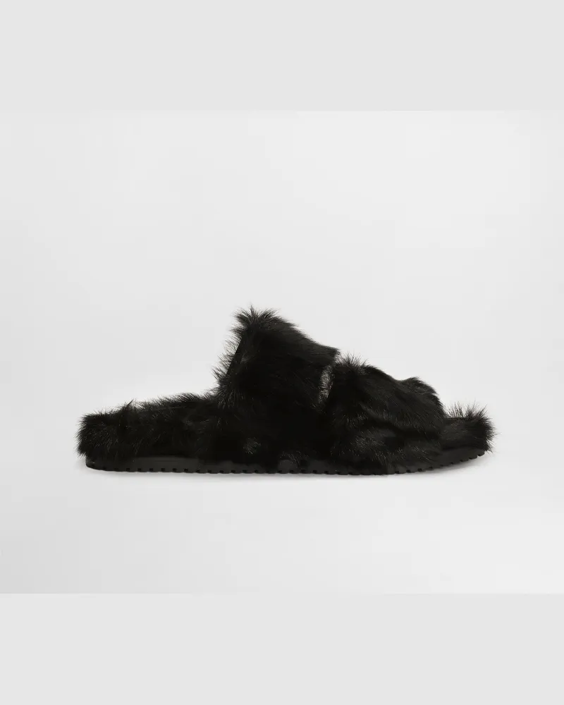 Dolce & Gabbana Dg Casual Kid Goat Sandals - Mann Sandalen Und Slides Schwarz Black