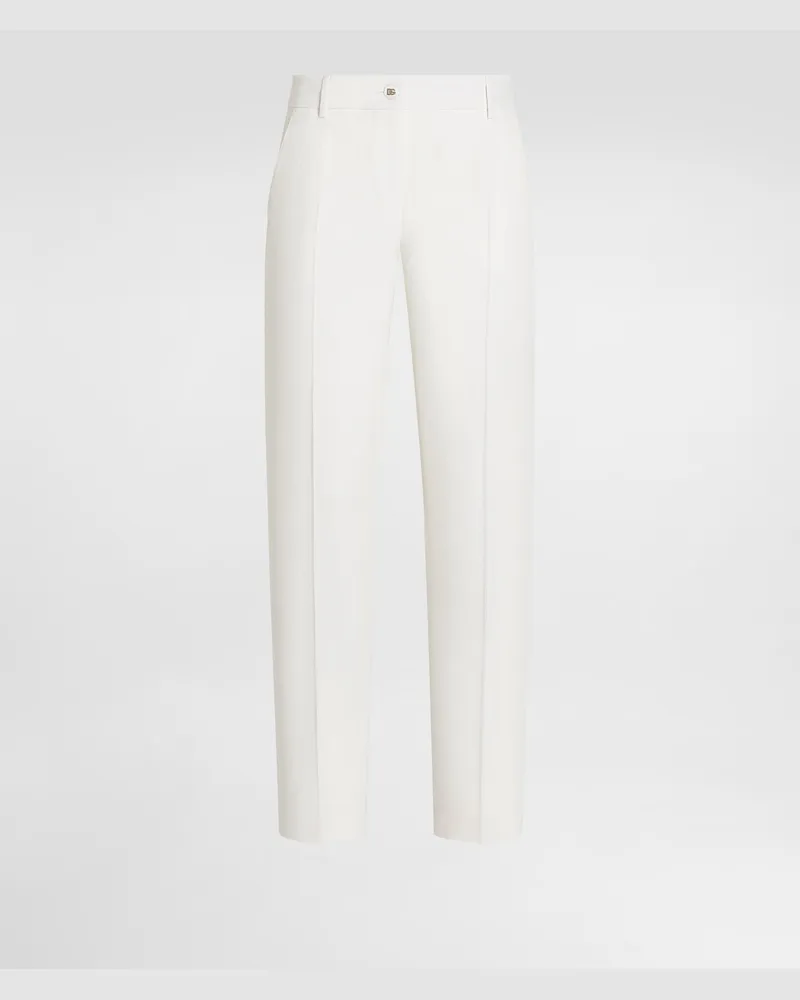 Dolce & Gabbana Wool Trousers - Frau Hosen Und Shorts Wei White