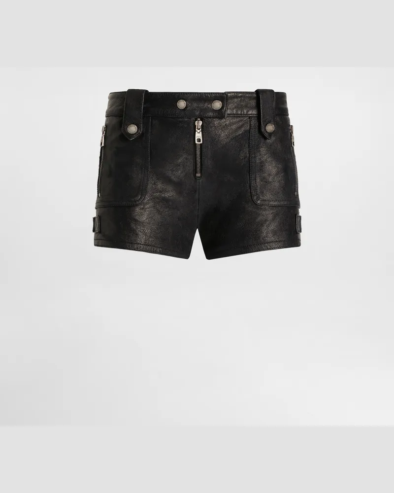 Dolce & Gabbana Vintage Leather Shorts - Frau Hosen Und Shorts Schwarz Black