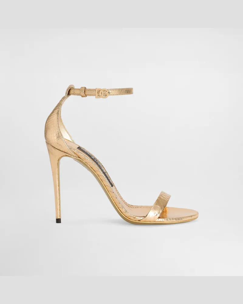 Dolce & Gabbana Sandalette Aus Pythonleder - Frau Sandalen Und Wedges Gold Gold