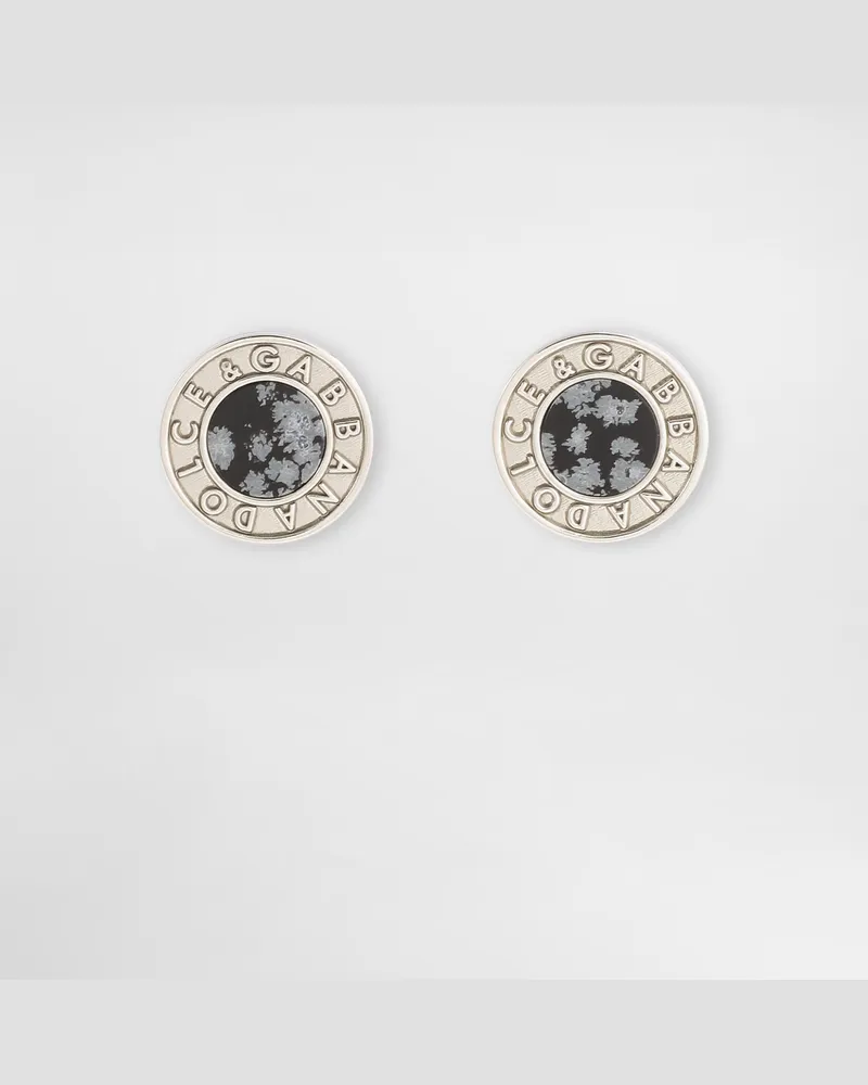 Dolce & Gabbana Manschettenknöpfe Mit Dg-logo Mit Steinen - Mann Bijoux Silber Metall Silber