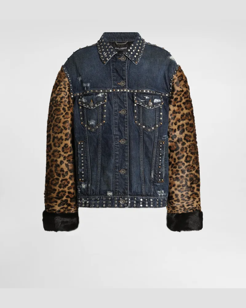 Dolce & Gabbana Oversized Denim Jacket - Frau Denim Mehrfarbig Multicolor