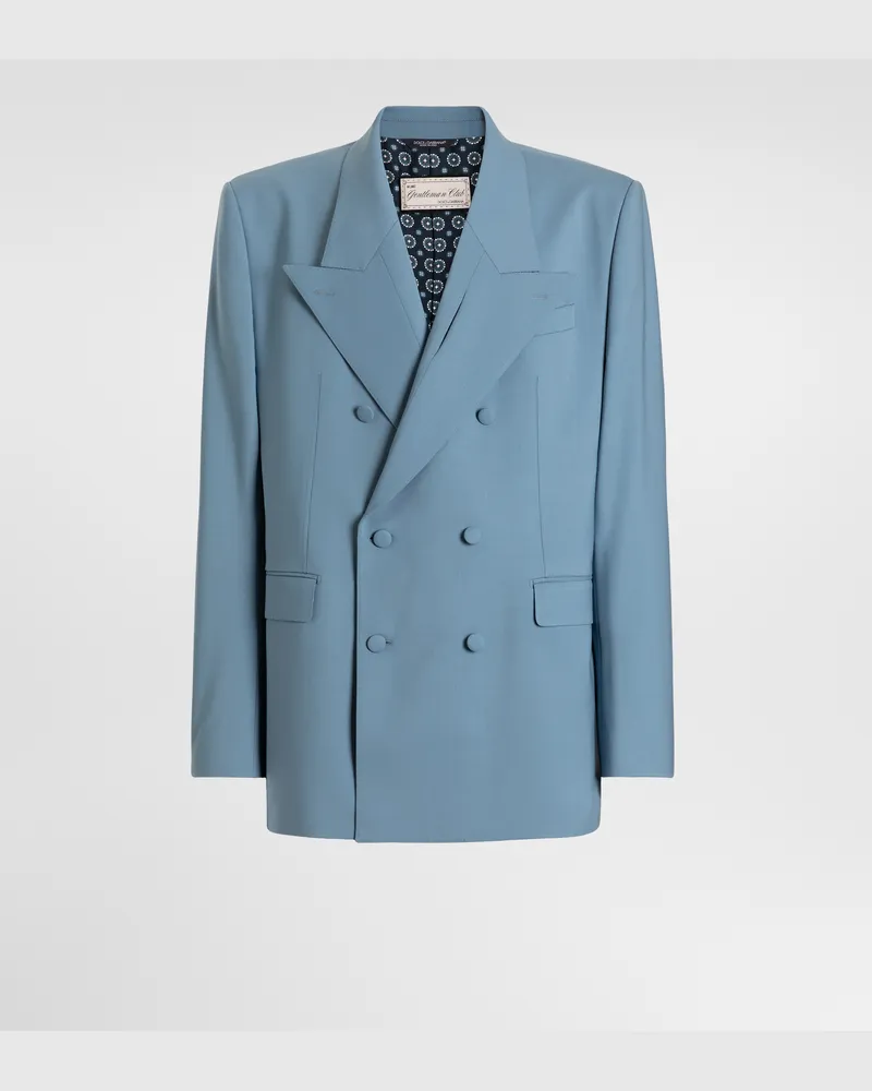 Dolce & Gabbana Double-breasted Sinatra Wool Gabardine Jacket - Mann Anzüge Und Blazer Black Black