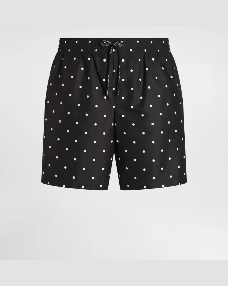 Dolce & Gabbana Badeshorts In Mittlerer Länge Mit Polka-dot-print - Mann Beachwear Print Print
