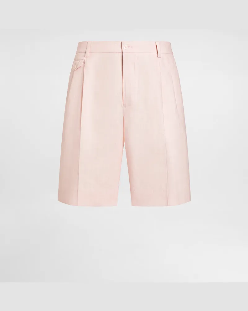 Dolce & Gabbana Bermudashorts Aus Leinen - Mann Hosen Und Shorts Rosa Leinen Rosa