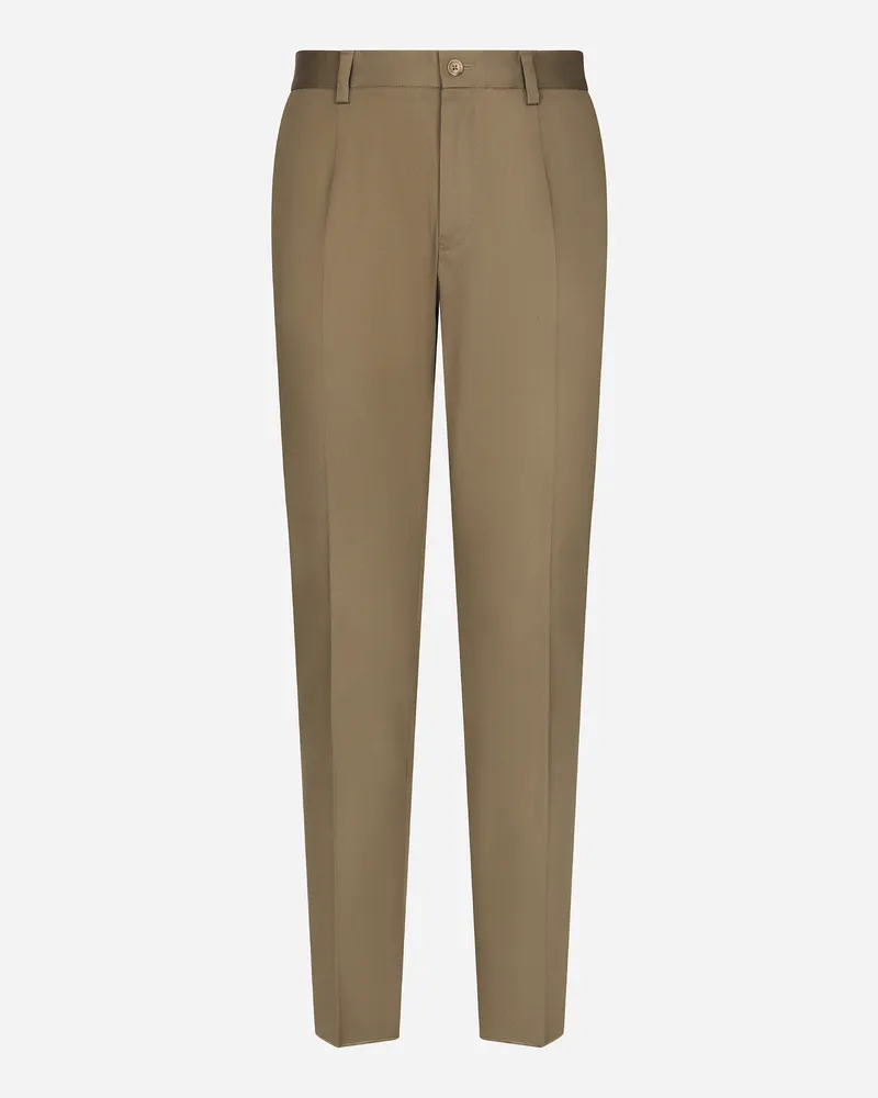 Dolce & Gabbana Stretch Gabardine Trousers - Mann Hosen Und Shorts Beige Beige