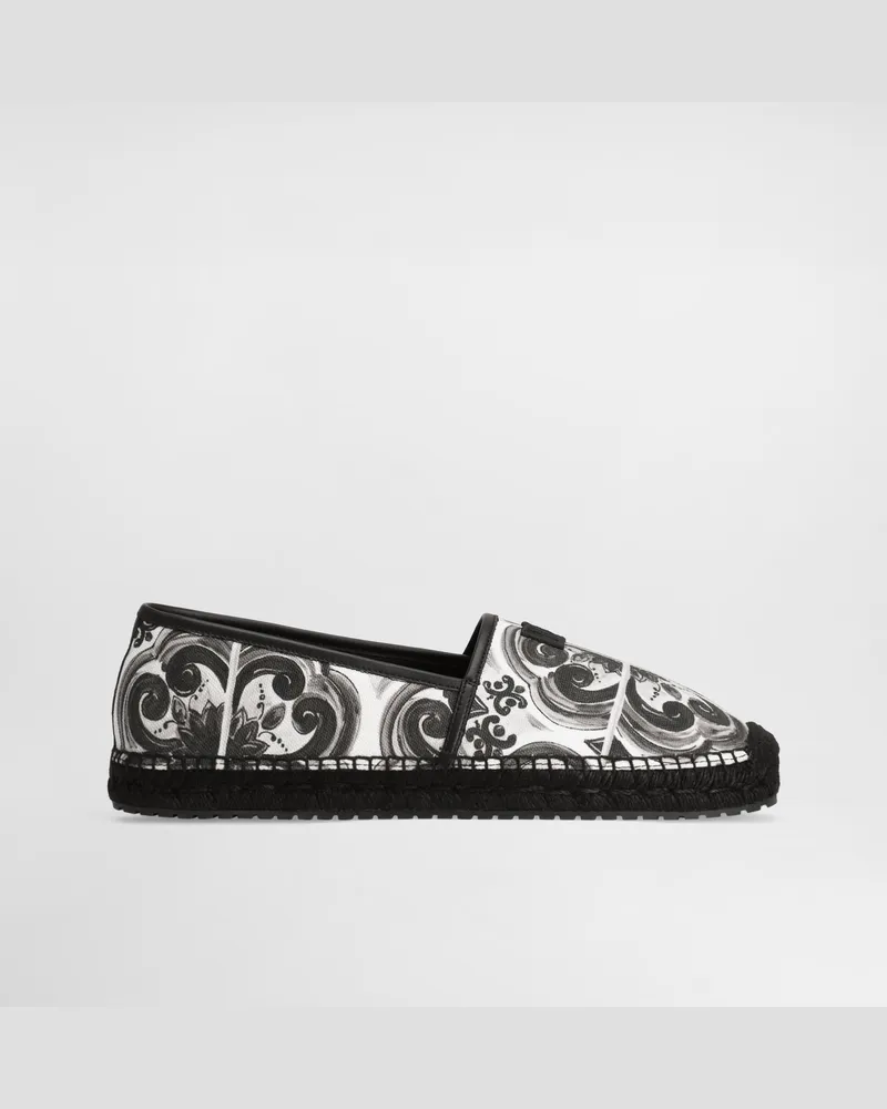 Dolce & Gabbana Espadrilles Aus Canvas Mit Muschelprint - Mann Sandalen Und Slides Mehrfarbig Mehrfarbig