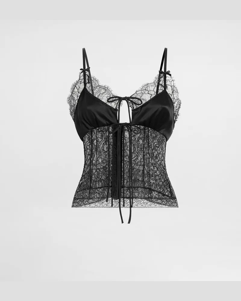 Dolce & Gabbana Top Aus Spitze - Frau Collection Schwarz Schwarz
