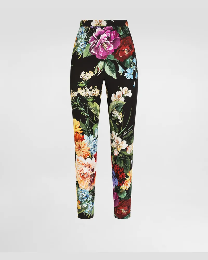 Dolce & Gabbana Hose Aus Charmeuse Mit Blumenbouquet-print - Frau Hosen Und Shorts Drucken Drucken