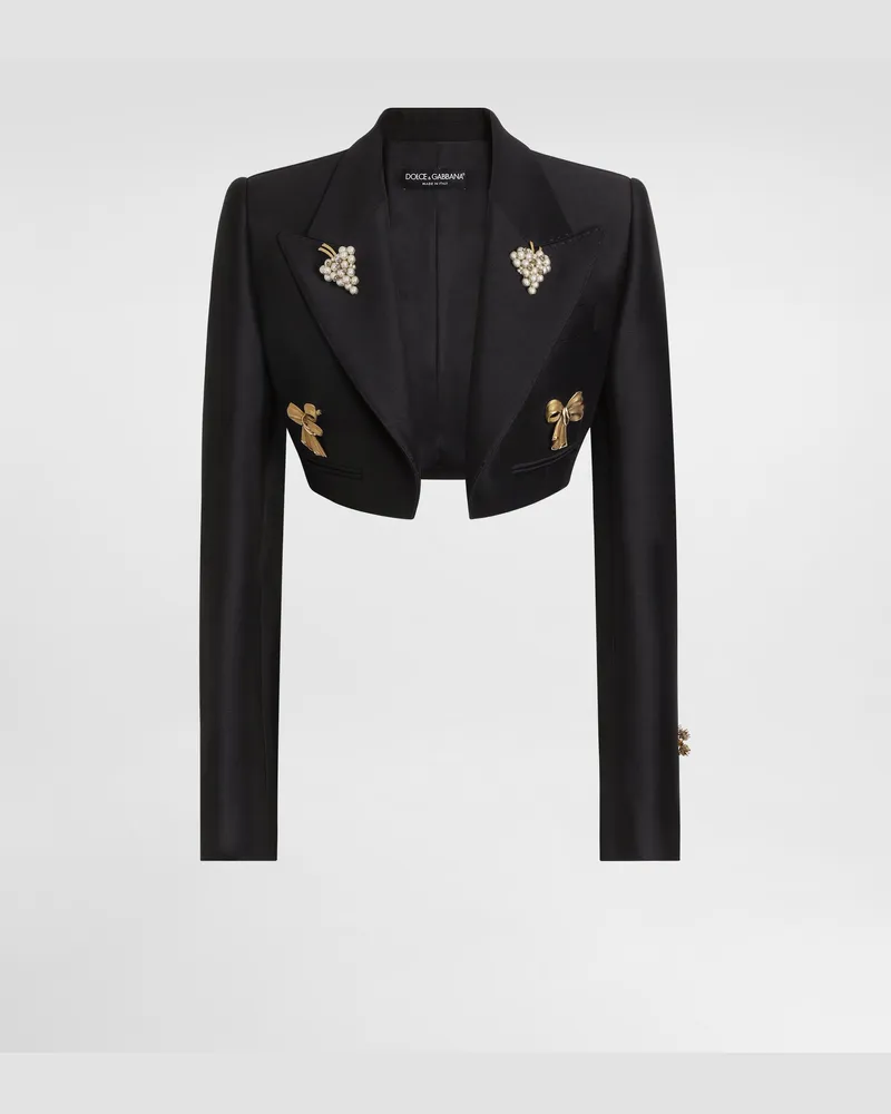 Dolce & Gabbana Einreihige Jacke Aus Faille - Frau Blazer Schwarz Schwarz