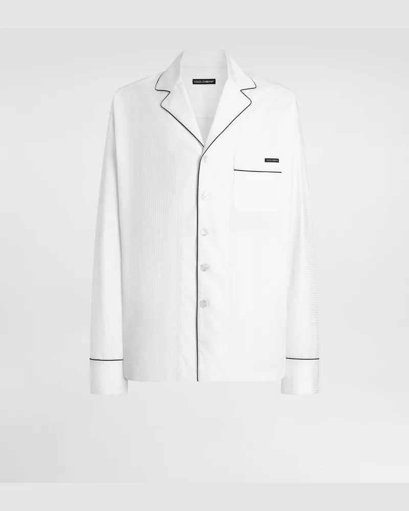 Dolce & Gabbana Structured Cotton Vanity Shirt - Mann Hemden Wei White